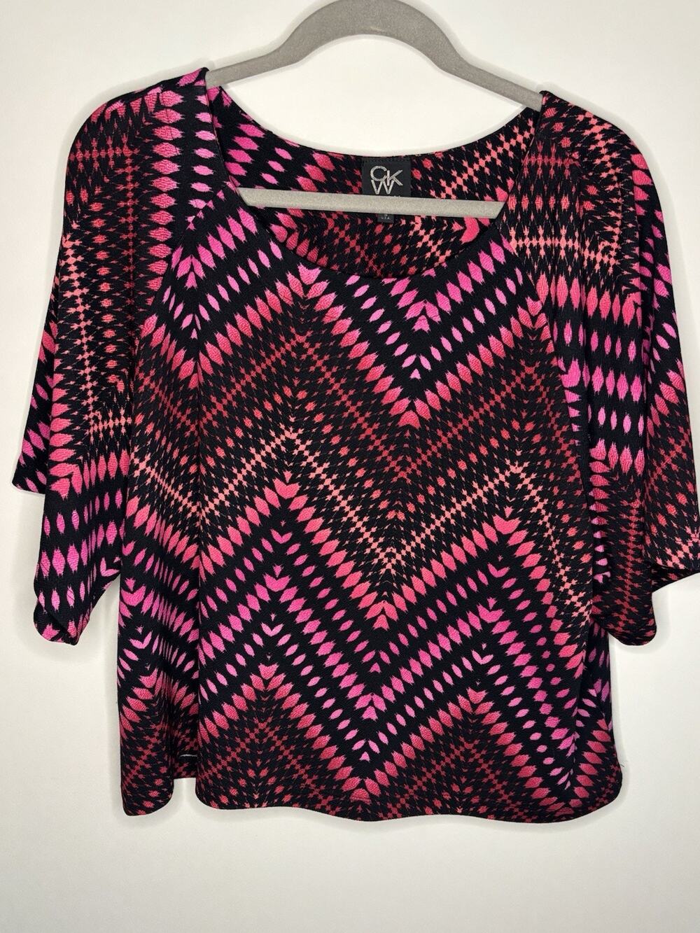 Women's CKW Pink & Black Flowy Blouse Size Large